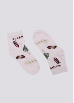 Дитячі шкарпетки з візерунком в стилі бохо KS3 BOHO (F) 001 blushing bride (рожевий)