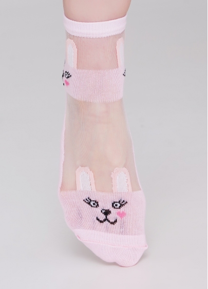 Детские носки со вставкой из мононити KS3 CRISTAL 001 (розовый)