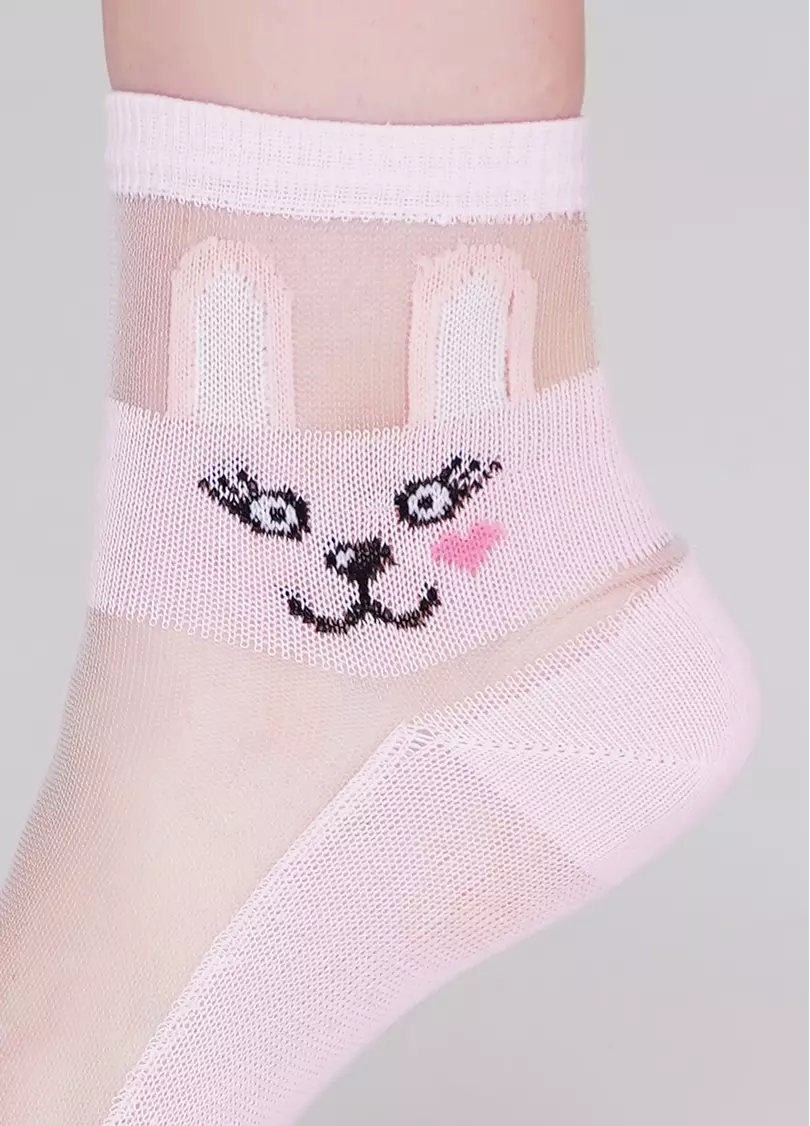 Детские носки со вставкой из мононити KS3 CRISTAL 001 (розовый)