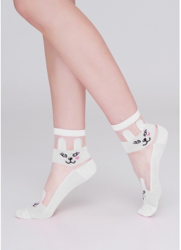 Дитячі шкарпетки зі вставкою з мононитки KS3 CRISTAL 001 white (білий)