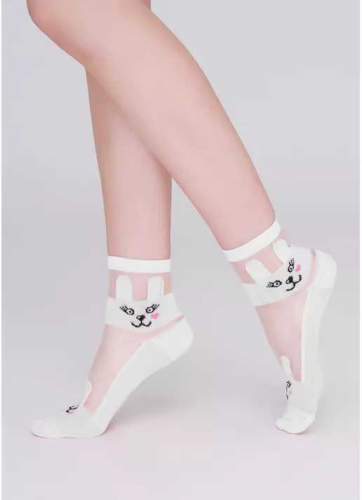 Детские носки со вставкой из мононити KS3 CRISTAL 001 white (белый)