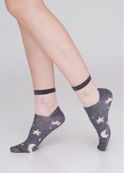 Дитячі шкарпетки зі вставками з мононитки KS3 CRISTAL 002 dark grey melange (сірий)