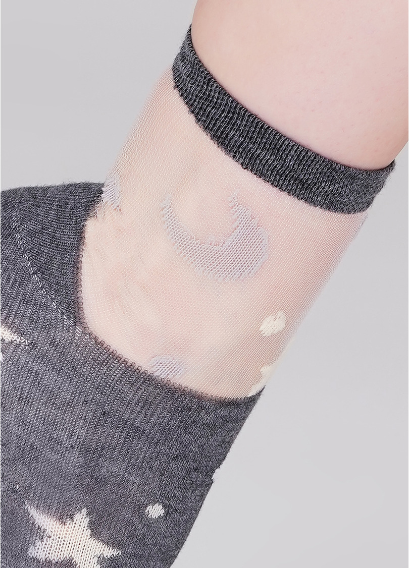Дитячі шкарпетки зі вставками з мононитки KS3 CRISTAL 002 dark grey melange (сірий)