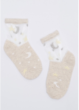 Детские носки со вставками из мононити KS3 CRISTAL 002 panna melange (бежевый)
