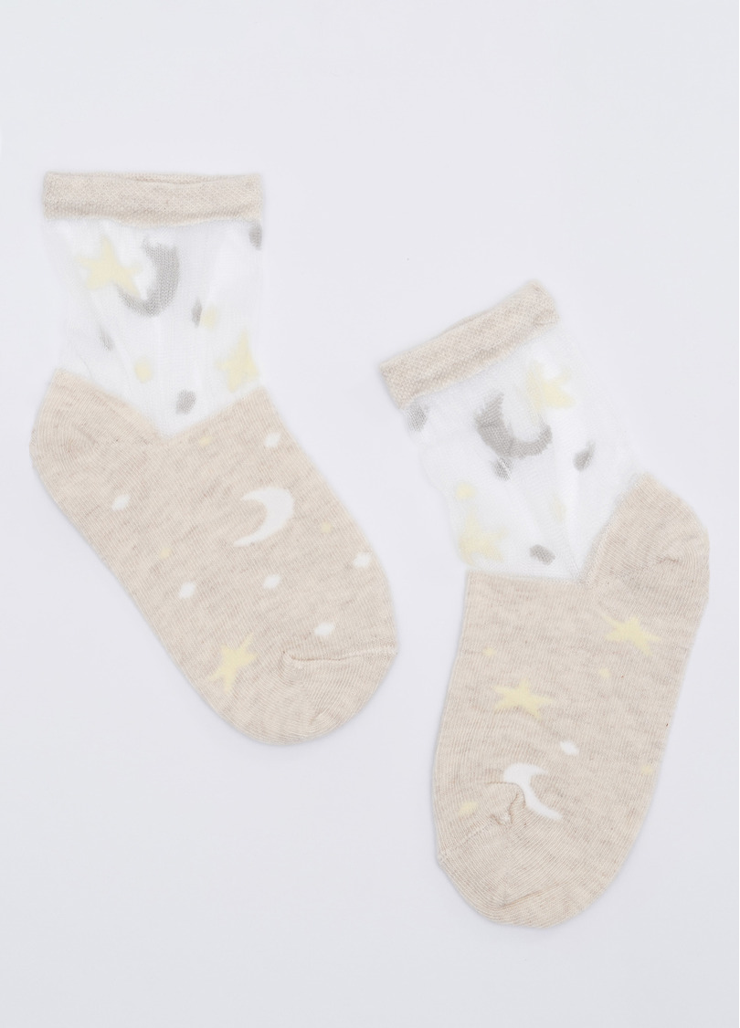Дитячі шкарпетки зі вставками з мононитки KS3 CRISTAL 002 panna melange (бежевий)