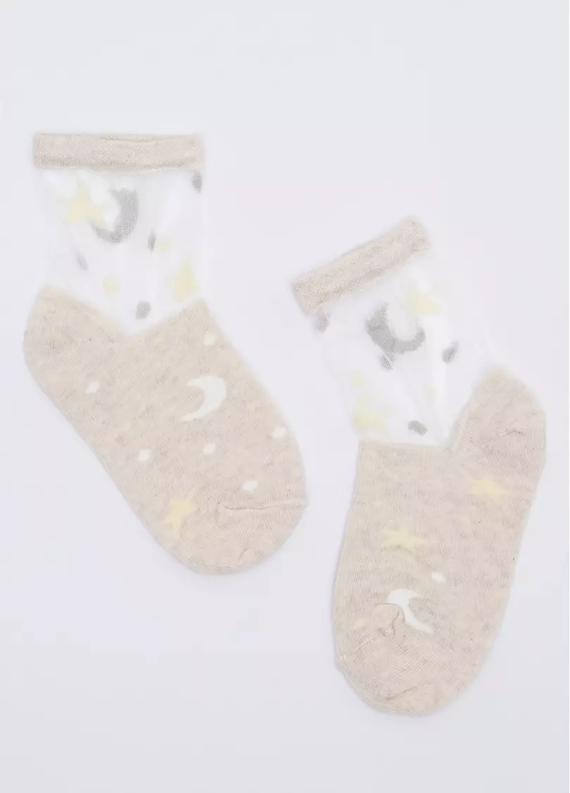 Дитячі шкарпетки зі вставками з мононитки KS3 CRISTAL 002 panna melange (бежевий)