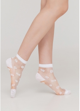 Детские носки прозрачные в горошек KS3 CRISTAL 007 (белый)