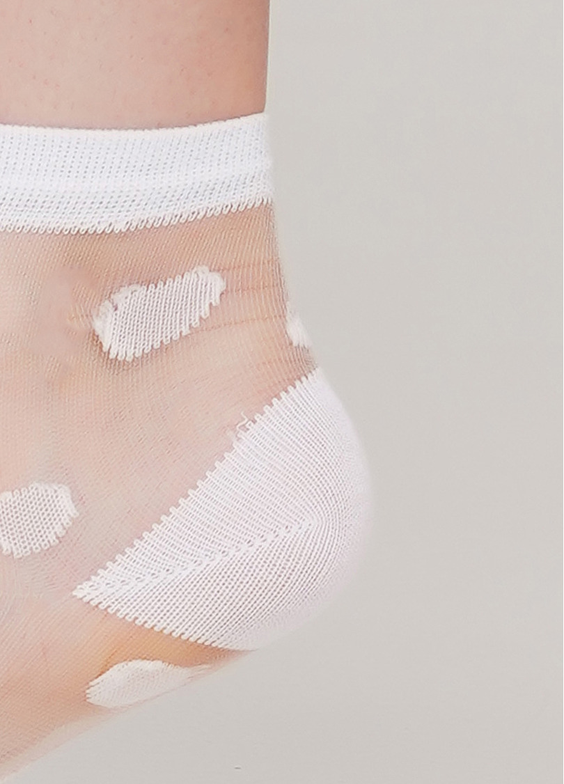 Дитячі шкарпетки прозорі в горошок KS3 CRISTAL 007 (білий)