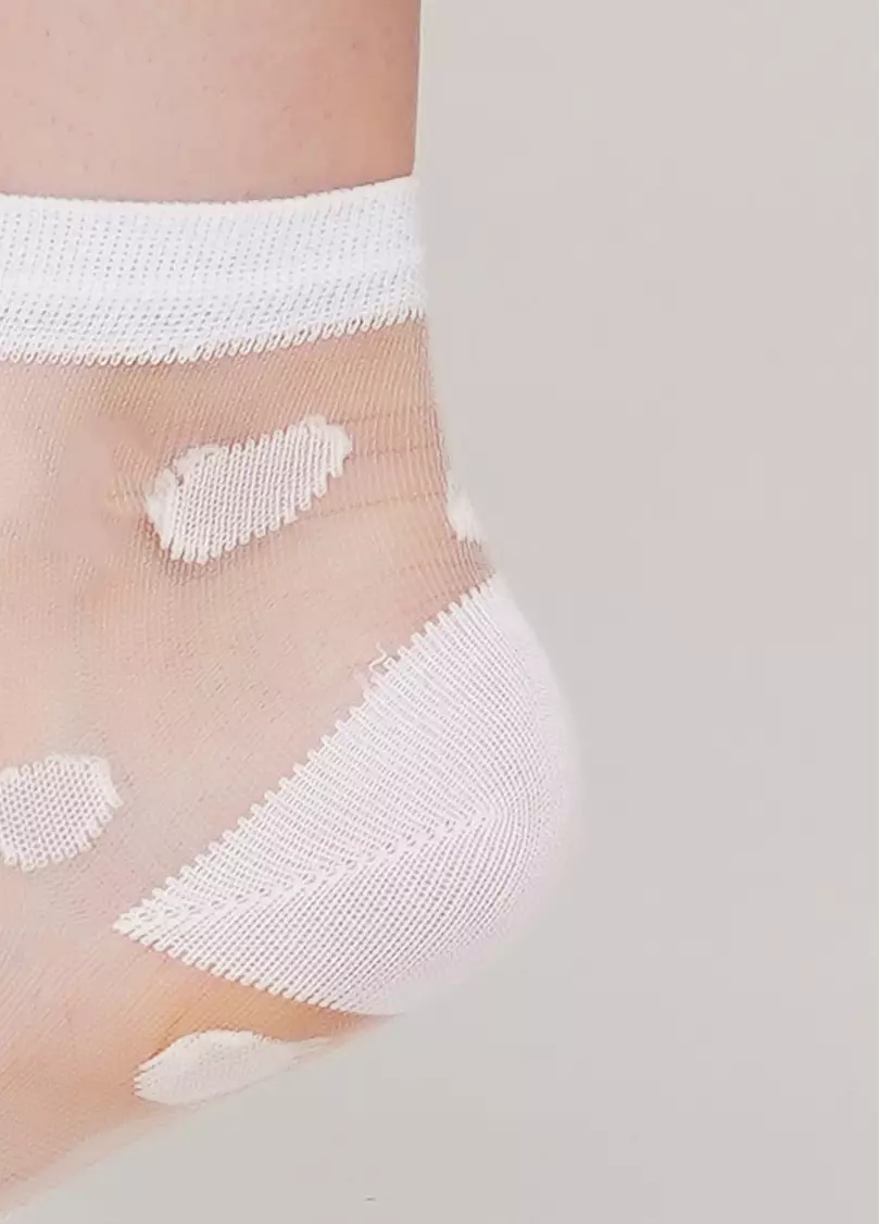 Детские носки прозрачные в горошек KS3 CRISTAL 007 (белый)