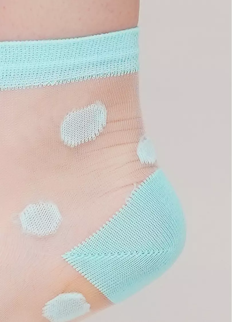 Детские носки прозрачные в горошек KS3 CRISTAL 007 (мятный)