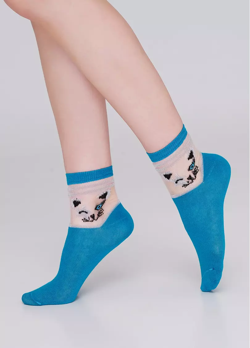 Дитячі шкарпетки зі вставками з мононитки KS3 CRISTAL LUREX 001 enamel blue (блакитний)