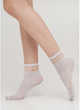 Дитячі шкарпетки з люрексом KS3 CRISTAL LUREX PA 001 bianco (білий)