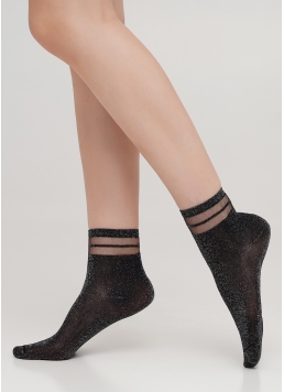 Дитячі шкарпетки з люрексом KS3 CRISTAL LUREX PA 001 nero (чорний)