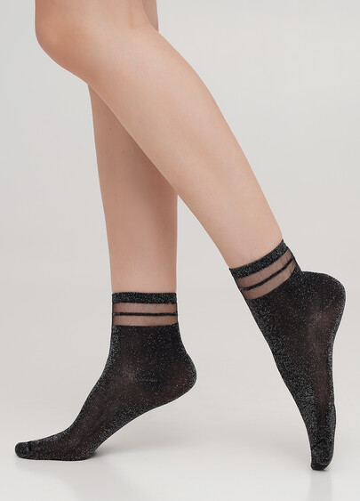 Детские носки с люрексом KS3 CRISTAL LUREX PA 001 nero (черный)
