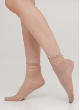 Детские носки с люрексом KS3 CRISTAL LUREX PA 001 nude (бежевый)