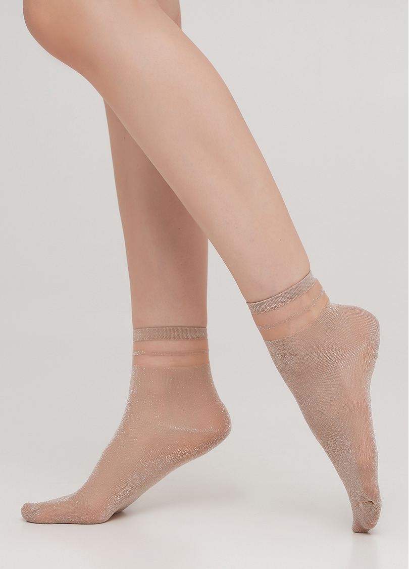 Детские носки с люрексом KS3 CRISTAL LUREX PA 001 nude (бежевый)