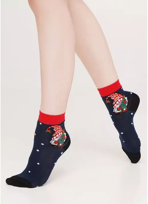 Дитячі шкарпетки з  новорічними гномами KS3 NEW YEAR 2110 dress blue (синій)