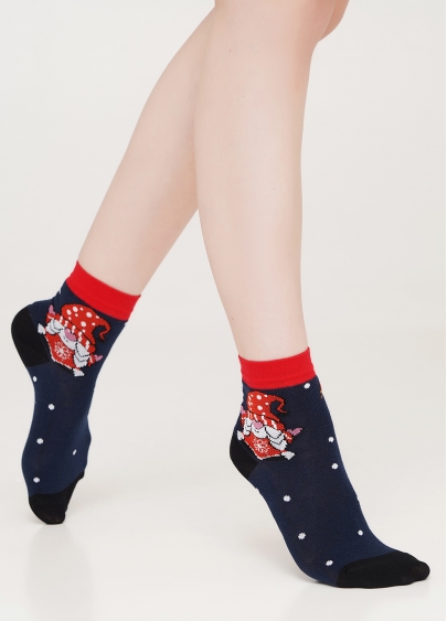 Дитячі шкарпетки з  новорічними гномами KS3 NEW YEAR 2110 dress blue (синій)