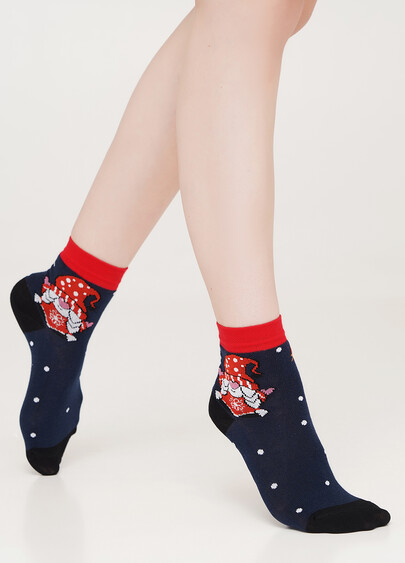 Детские носки с новогодними гномами KS3 NEW YEAR 2110 dress blue (синий)