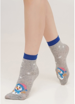Дитячі шкарпетки з сніговиком KS3 NEW YEAR 2113 light grey melange (сірий)