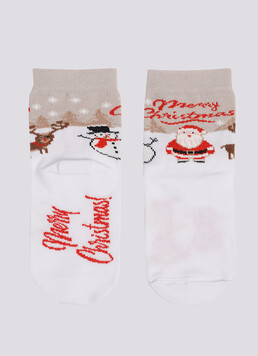 Детские носки с Санта Клаусом KS3 NEW YEAR 2305 white (белый)