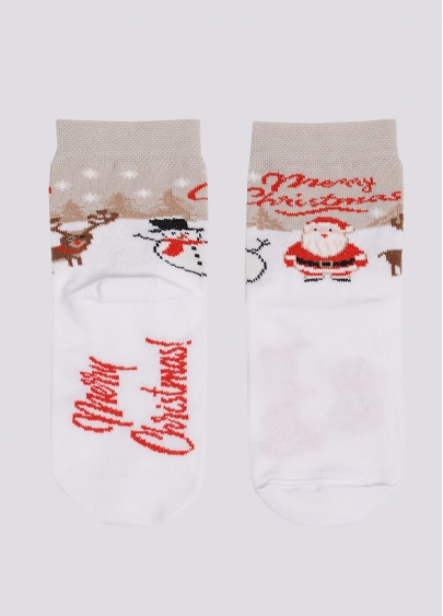 Дитячі шкарпетки з Санта Клаусом KS3 NEW YEAR 2305 white (білий)