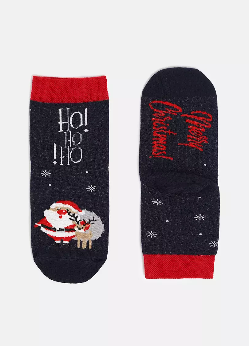 Детские носки с Санта Клаусом KS3 NEW YEAR 2406 navy (синий)