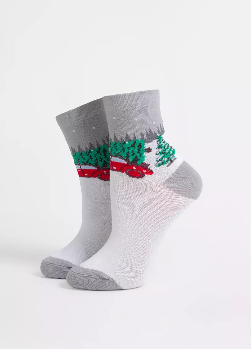 Дитячі шкарпетки новорічні KS3 NEW YEAR 2602 silver (сірий)
