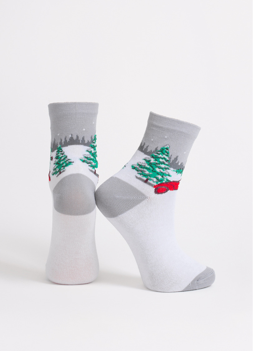 Детские носки новогодние KS3 NEW YEAR 2602 silver (серый)