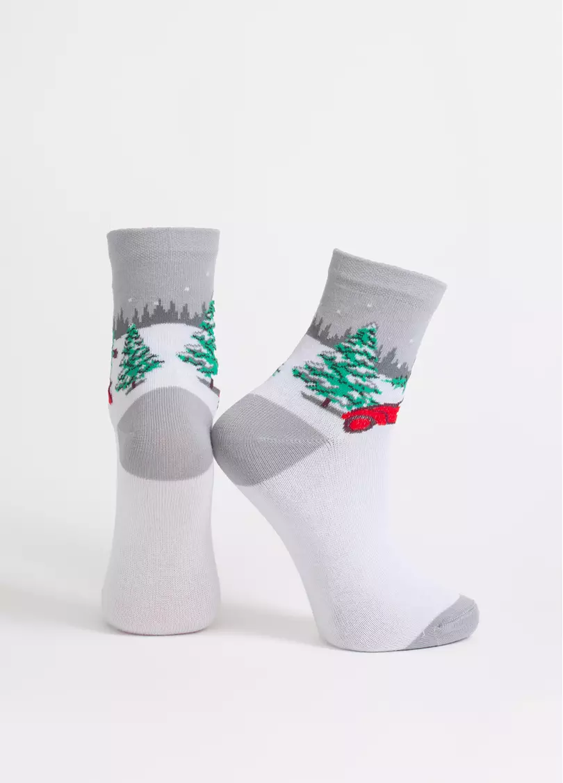 Дитячі шкарпетки новорічні KS3 NEW YEAR 2602 silver (сірий)