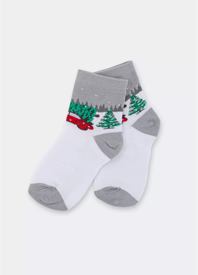 Дитячі шкарпетки новорічні KS3 NEW YEAR 2602 silver (сірий)