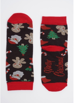 Детские носки с имбирными пряниками KS3 NEW YEAR (F) 2401 caffe (коричневый)