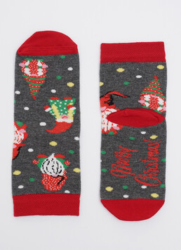 Детские носки с рождественскими гномами KS3 NEW YEAR (F) 2402 dark grey melange (серый)