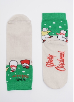 Дитячі шкарпетки з білими ведмедями KS3 NEW YEAR (F) 2403 island green (зелений)