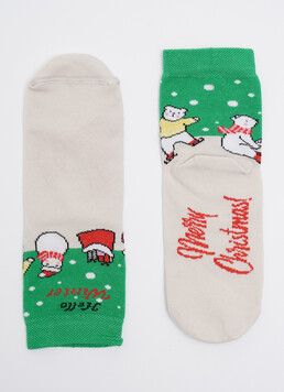 Детские носки с белыми медведями KS3 NEW YEAR (F) 2403 island green (зеленый)