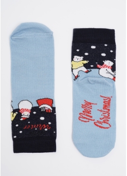 Дитячі шкарпетки з білими ведмедями KS3 NEW YEAR (F) 2403 navy (синій)