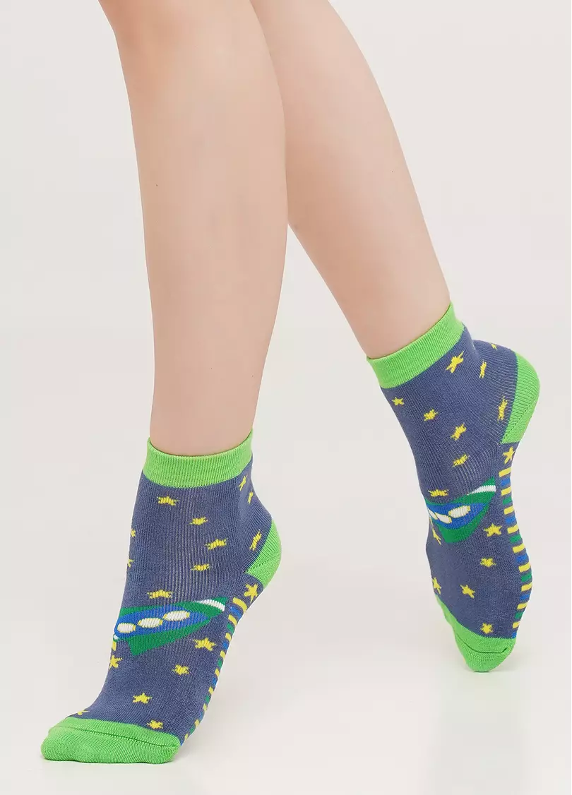 Махровые носки детские с рисунком Ракета KS3 TERRY 008 jeans (синий)