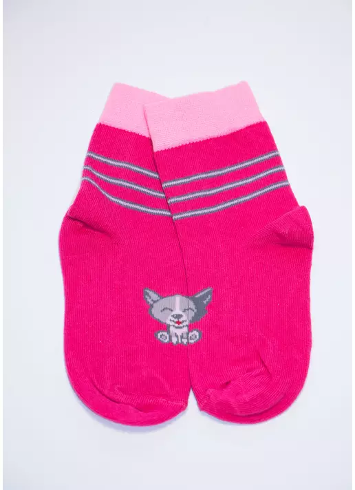 Носки детские из хлопка KSL-002 calzino fuxia (фуксия)