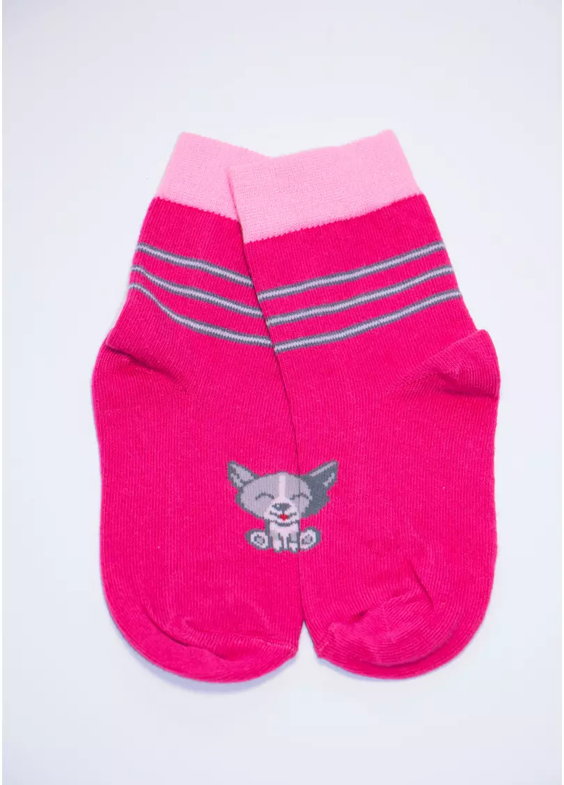 Шкарпетки дитячі з бавовни KSL-002 calzino fuxia (фуксія)