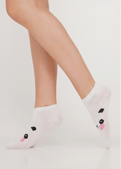Комплект дитячих шкарпеток з пандою KSS KOMPLEKT-010 (2 пари) bianco/steel (білий/сірий)