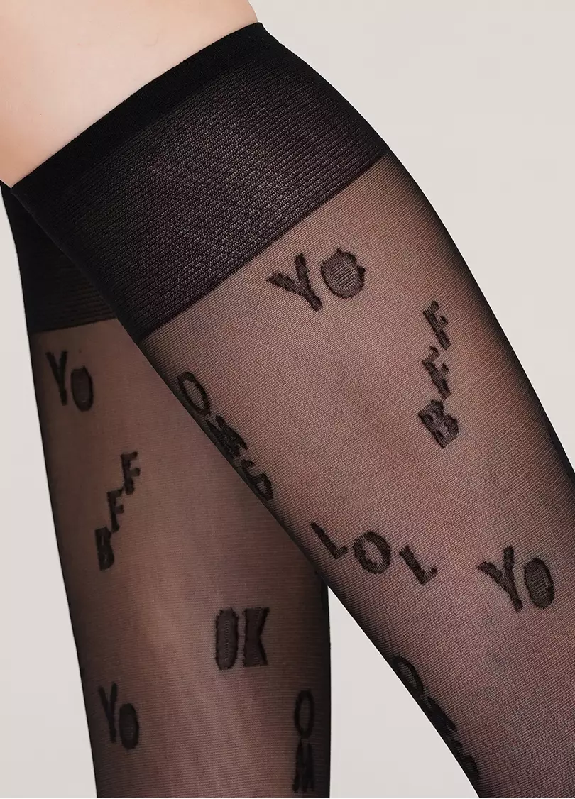 Детские гольфы  с надписями LNG-13 nero (черный)