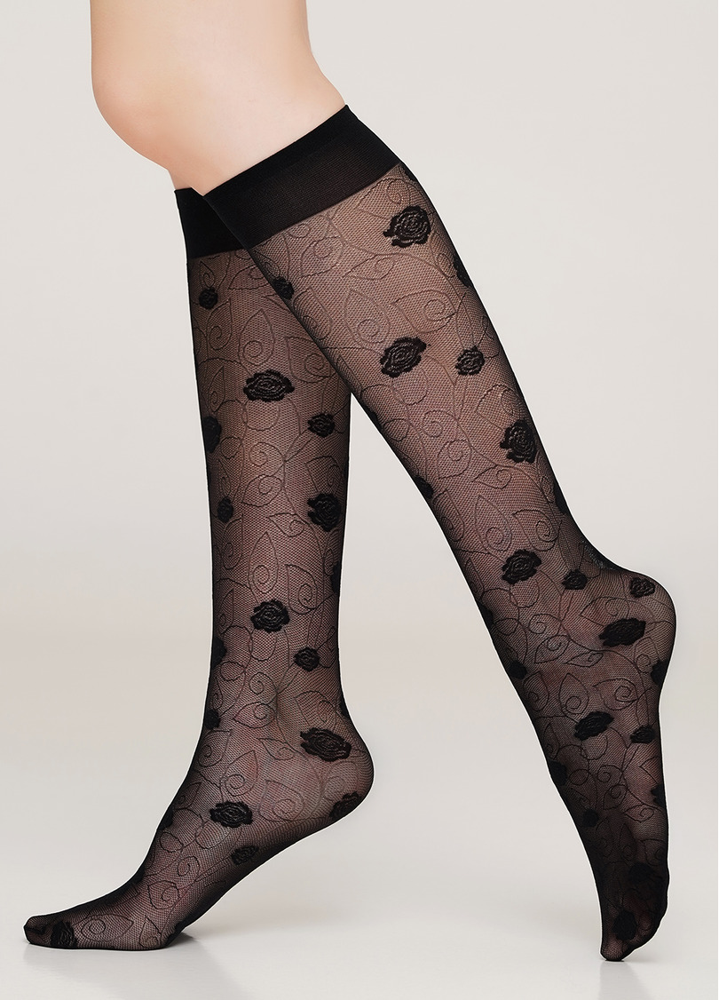 Детские гольфы с рисунком LNG-17 nero (черный)