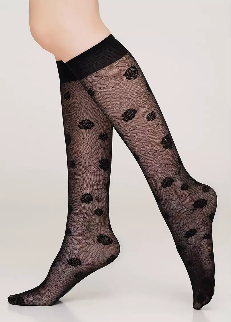 Детские гольфы с рисунком LNG-17 nero (черный)