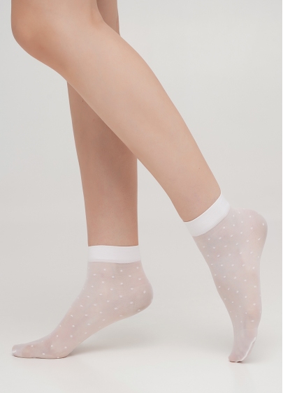Детские носки капроновые в горошек LNN-04 calzino bianco (белый)