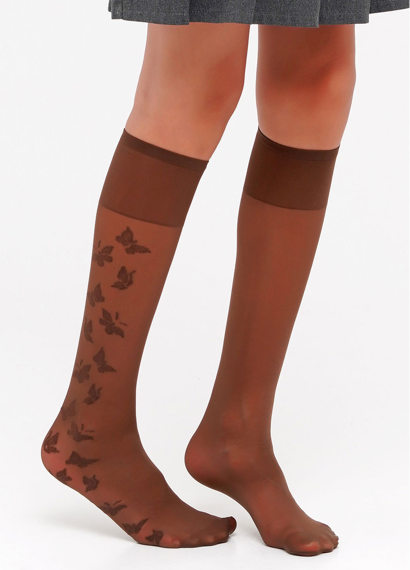 Капроновые гольфы детские с рисунком LPG-02 gambaletto bianco (белый)