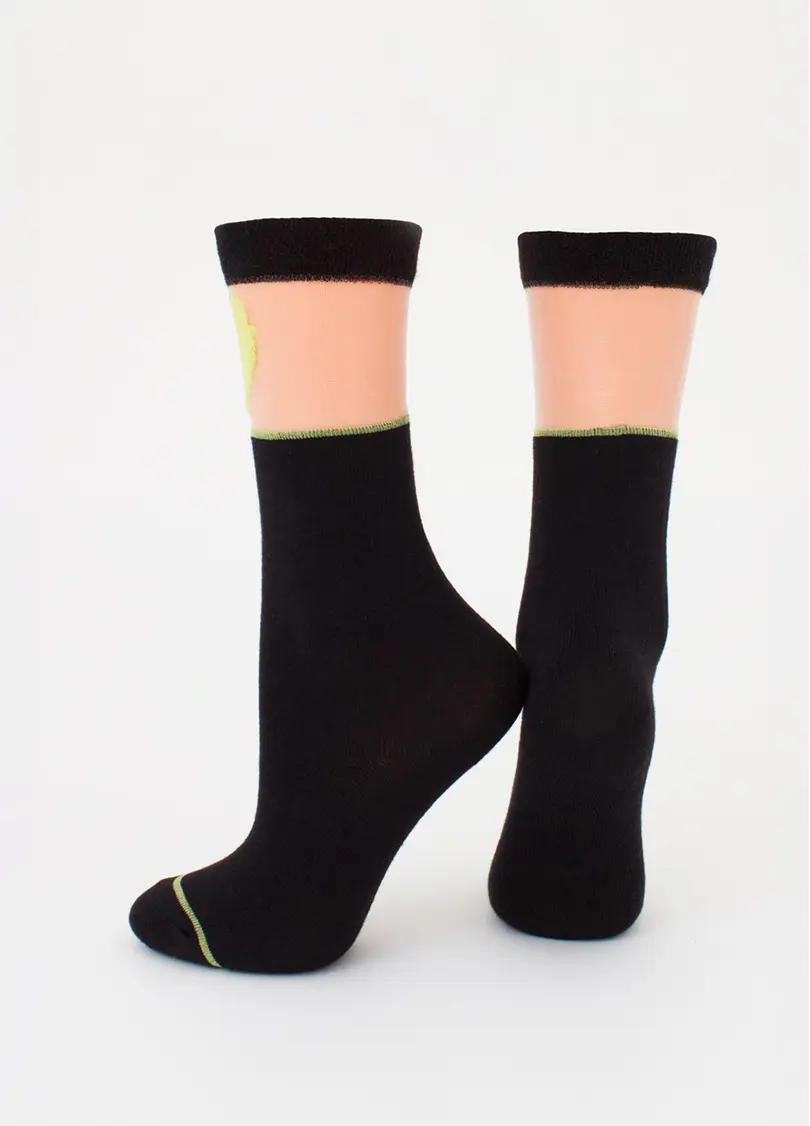 Гольфи для дівчаток KG1 CRISTAL 007 nero/lime (чорний)
