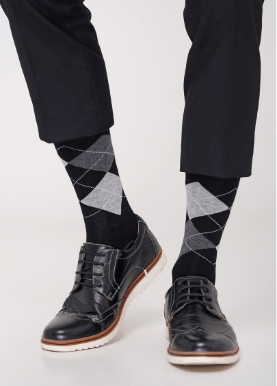 Хлопковые носки мужские COMFORT MELANGE-02 calzino black (черный)