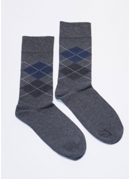 Хлопковые носки мужские COMFORT MELANGE-02 calzino dark grey melange (серый)