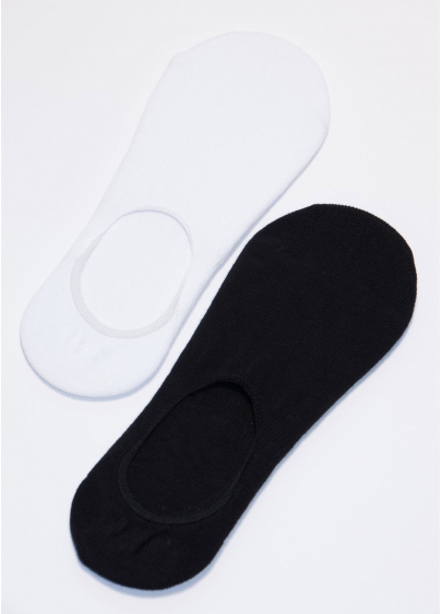 Короткие мужские носки подследники MF1 CLASSIC black/white (черный/белый)