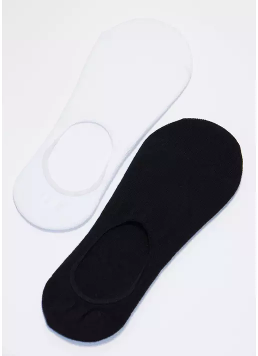 Короткие мужские носки подследники MF1 CLASSIC black/white (черный/белый)